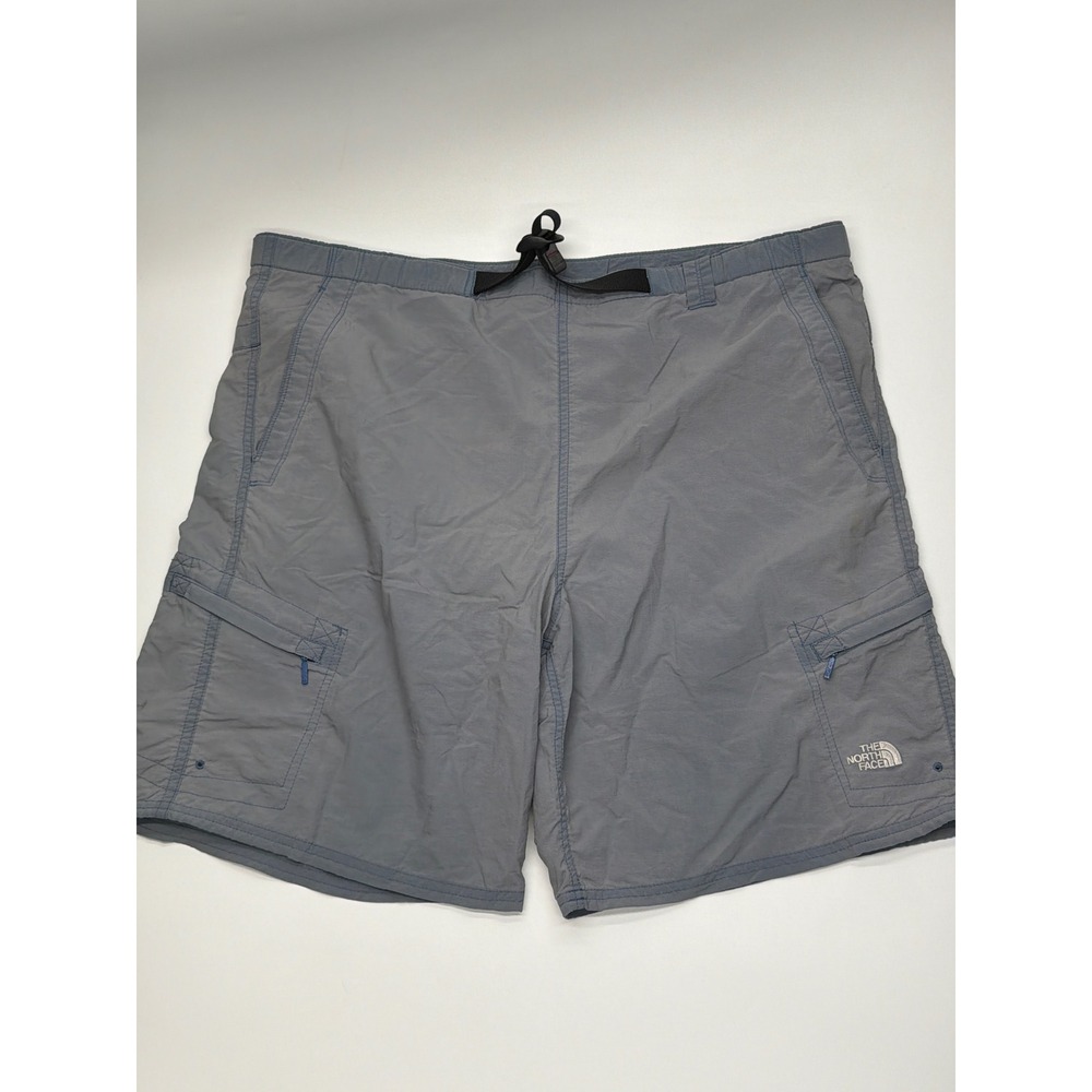 The North Face Mens Gray Nylon Cargo Hiking Shorts Integrated Belt Size Large